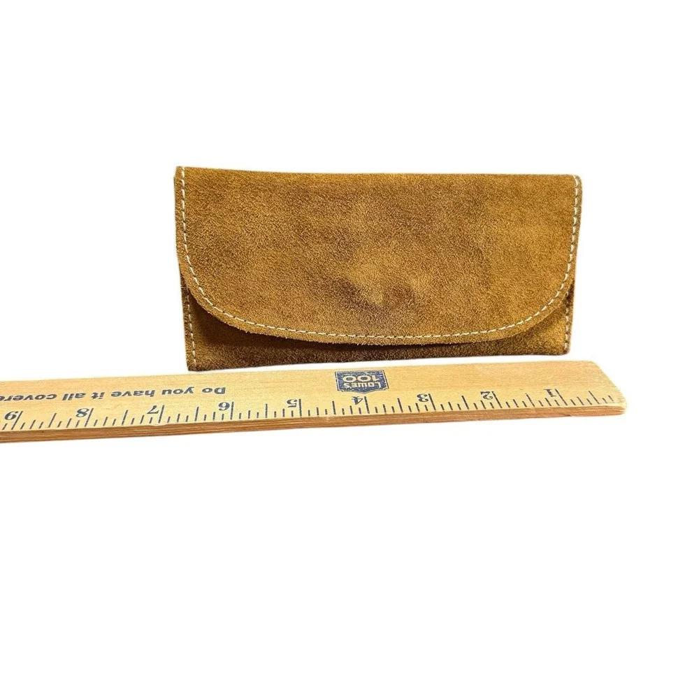 Suede Leather Euro Wallet Flower Contrast Stitching Fold‎ Mirror Zipper Colorful